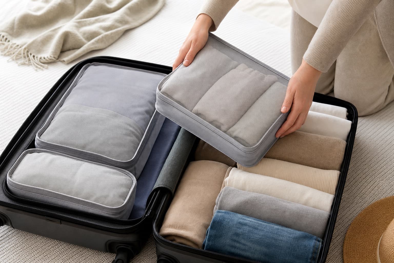 Compression Packing Cubes: How to Save 50% Space in Your Suitcase