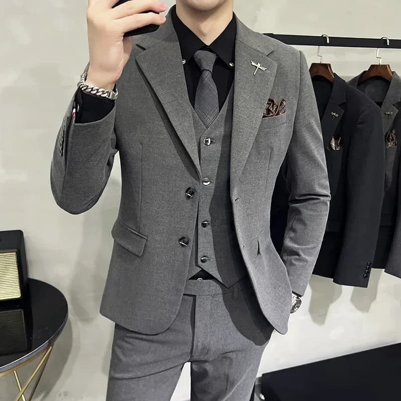medium grey 2buttons / Asia 5XL (EUR XXL)