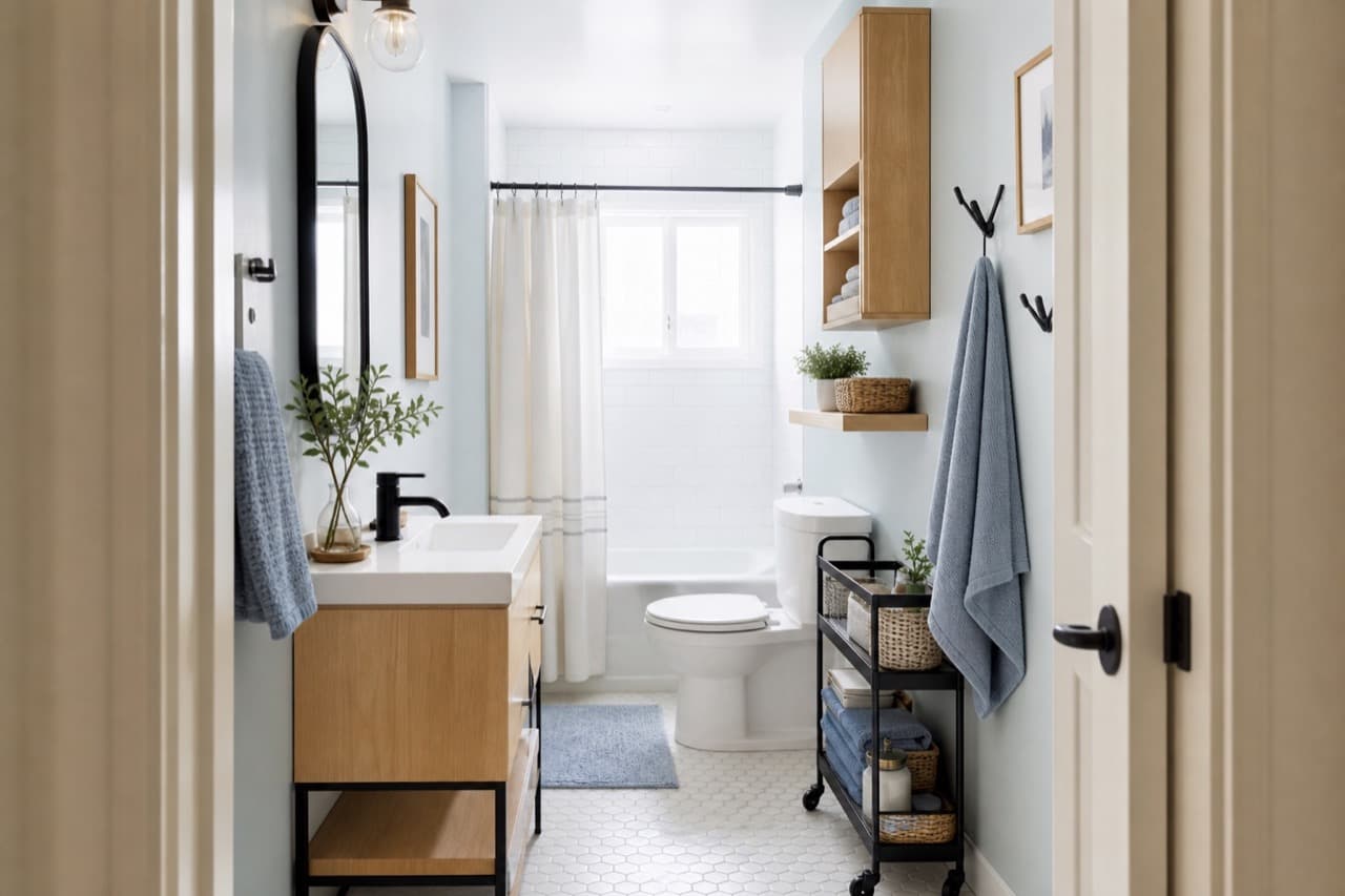 How to Organize a Small Bathroom Without Wasting Floor Space