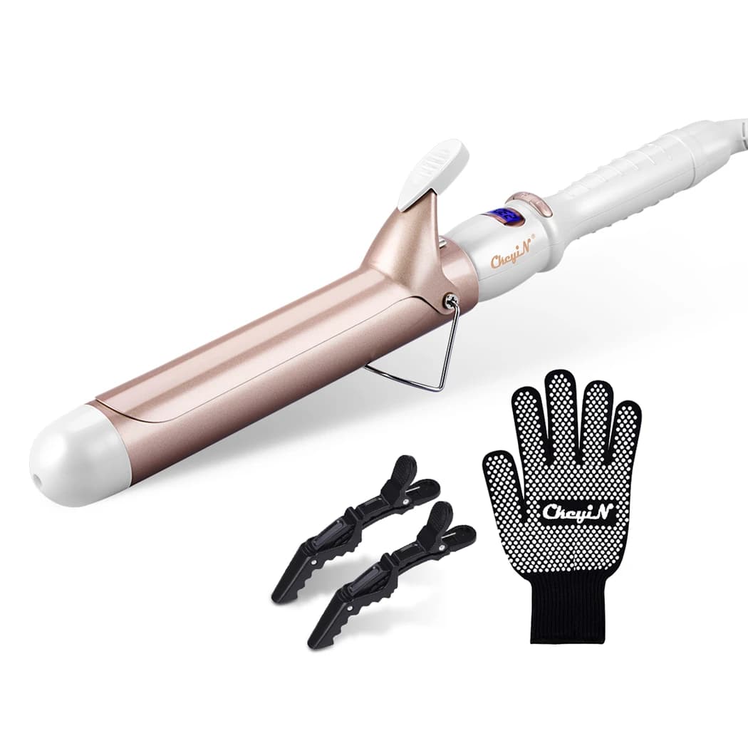 Tourmaline Ceramic Hair Curler with Adjustable Heat, front view