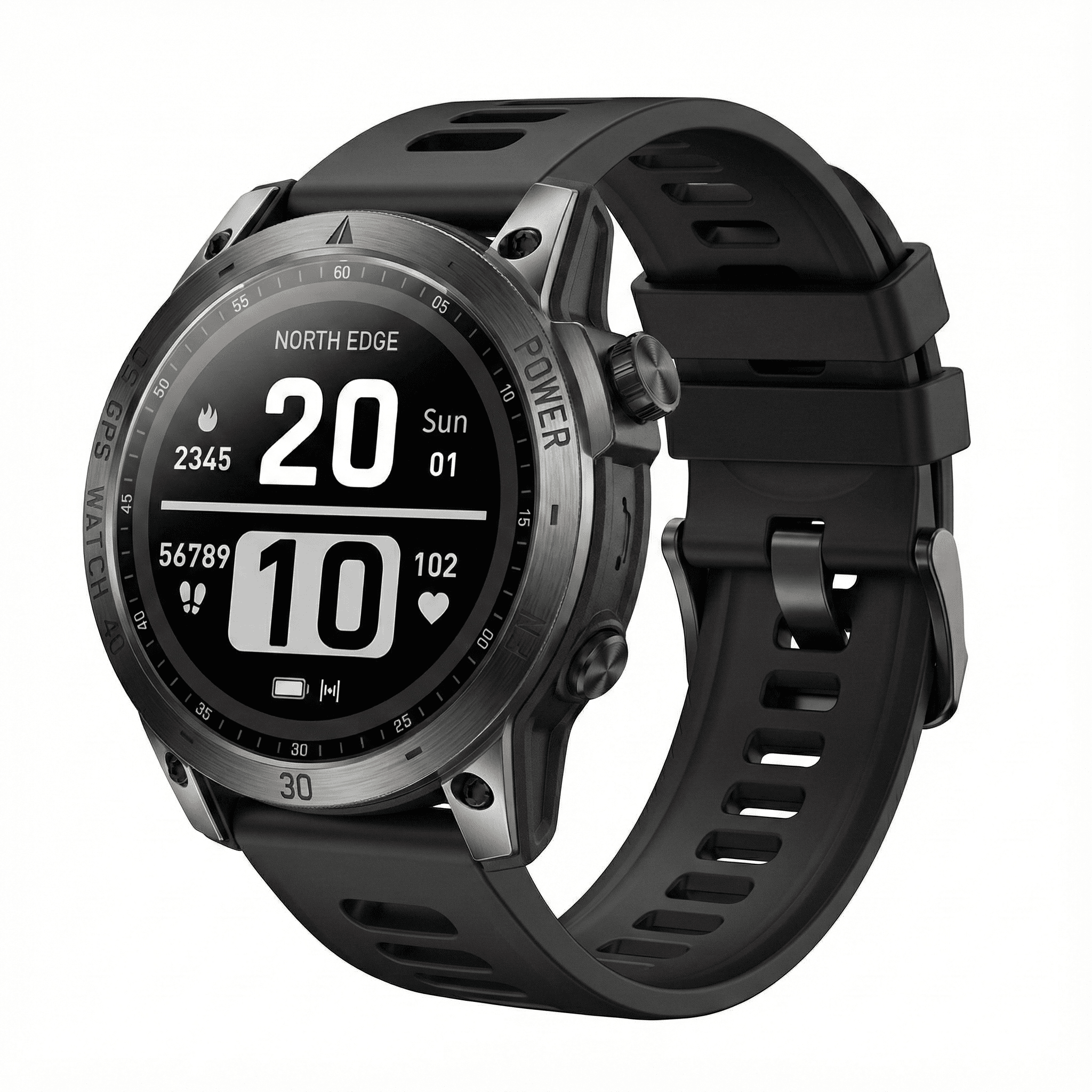 North Edge GPS Sport rugged smart watch, front view