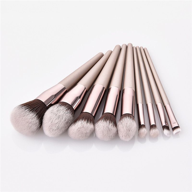 Champagne Color Makeup Brushes Set