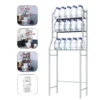 Bathroom Organizer Over Toilet – 3-Tier Metal Rack with Hooks
