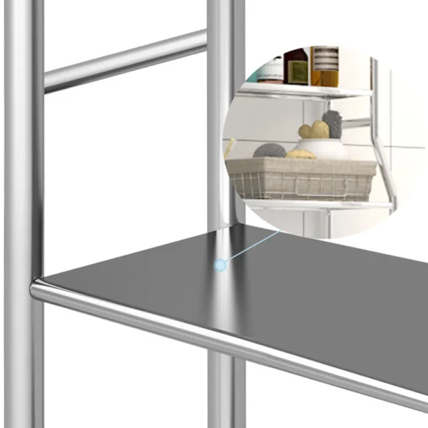 Bathroom Organizer Over Toilet – Metal Rack with Hooks & Paper Holder - Image 6